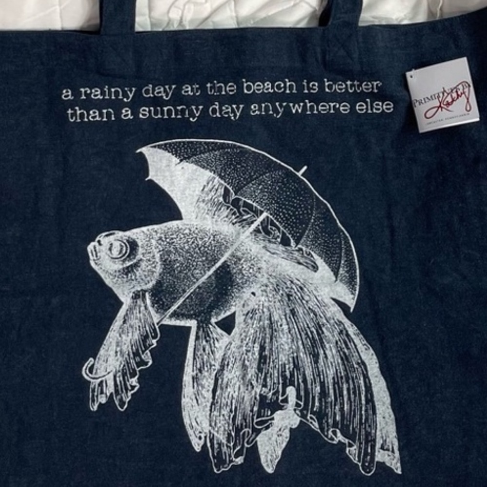 NWT Tote “A rainy day at the beach is better than a sunny day anywhere e…